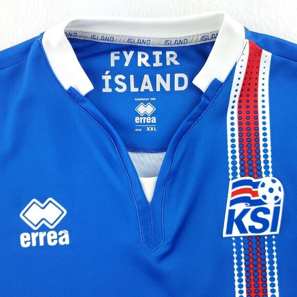 Iceland Soccer Jersey Home KSI National Team Errea 2016-2017 Fyrir Island XXL - Picture 5 of 13